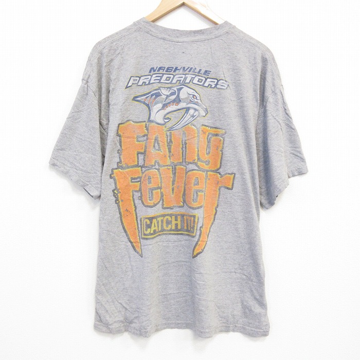 【20%OFF】XL★古着 半袖 ビンテージ Tシャツ メンズ 00年代 00s FANG FEVER 大きいサイズ クルーネック グレー 霜降り 25sep25 中古