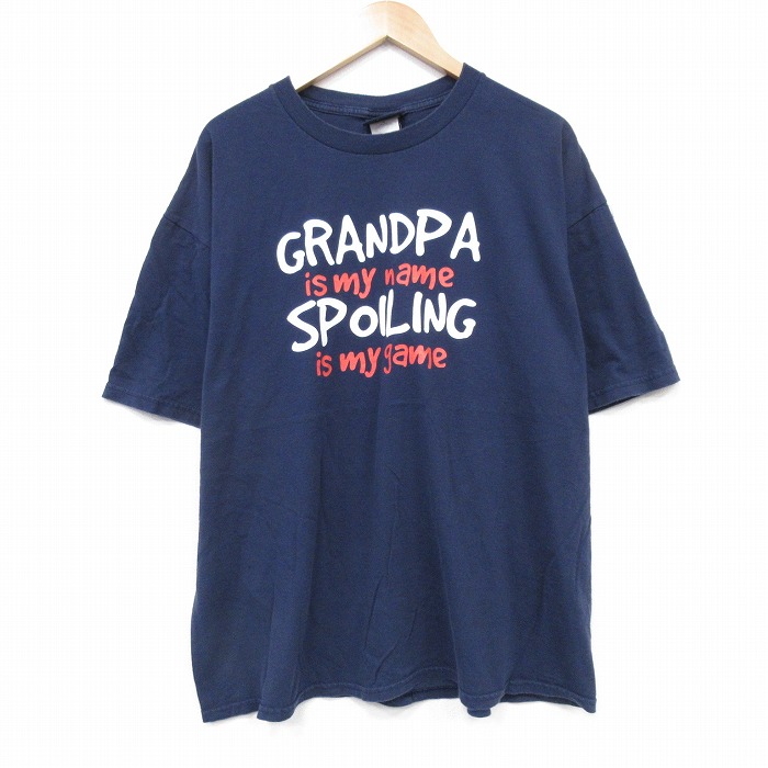 00s 半袖Tシャツ グランパ ネイビー XL | 古着