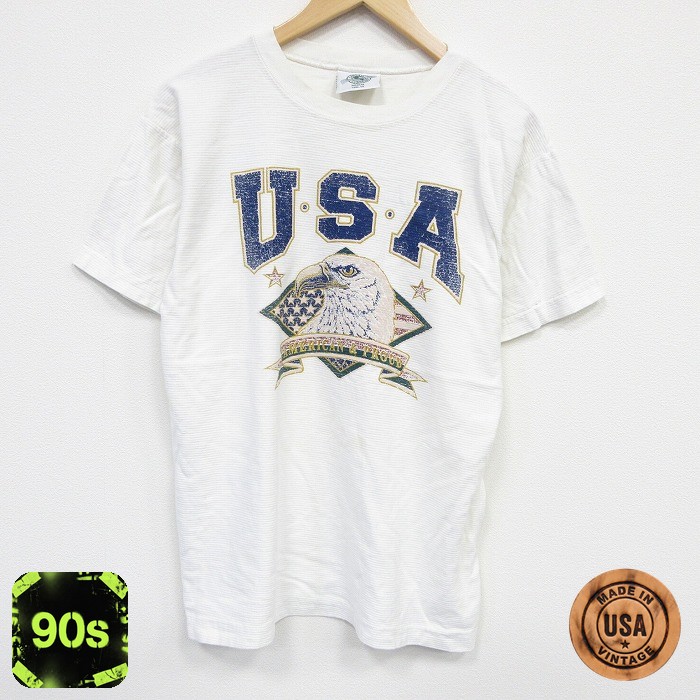 90s 半袖Tシャツ USAロゴ ホワイト L | 古着