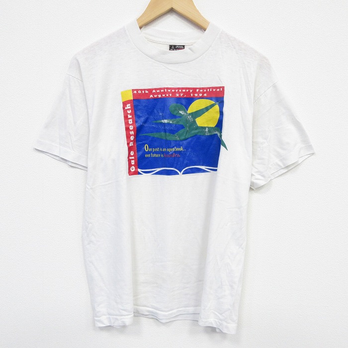 L★古着 フルーツオブザルーム 半袖 ビンテージ Tシャツ メンズ 90年代 90s Gale クルーネック USA製 白 ホワイト 25sep26 中古