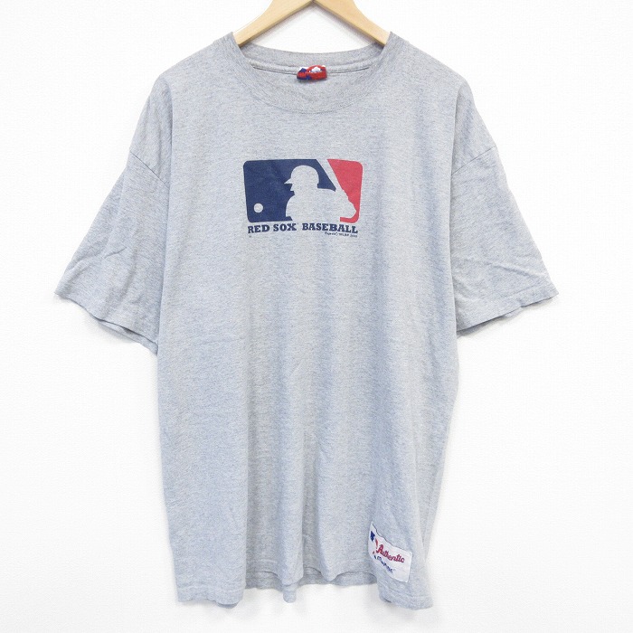 XL★古着 マジェスティック 半袖 ビンテージ Tシャツ メンズ 00年代 00s MLB 大きいサイズ クルーネック グレー 霜降り メジャーリーグ ベースボール 野球 【spe】 25sep26 中古