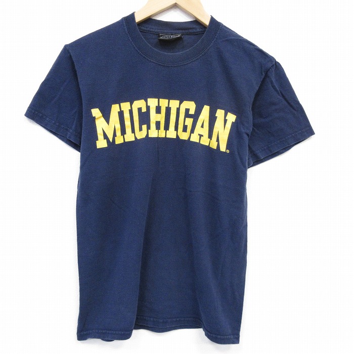 S★古着 STEVE&BARRYS 半袖 ビンテージ Tシャツ メンズ 00年代 00s ミシガン コットン クルーネック 紺 ネイビー 25sep26 中古