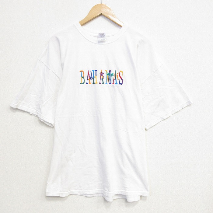 バハマ 00s 半袖Tシャツ 刺繍 ホワイト XL | 古着