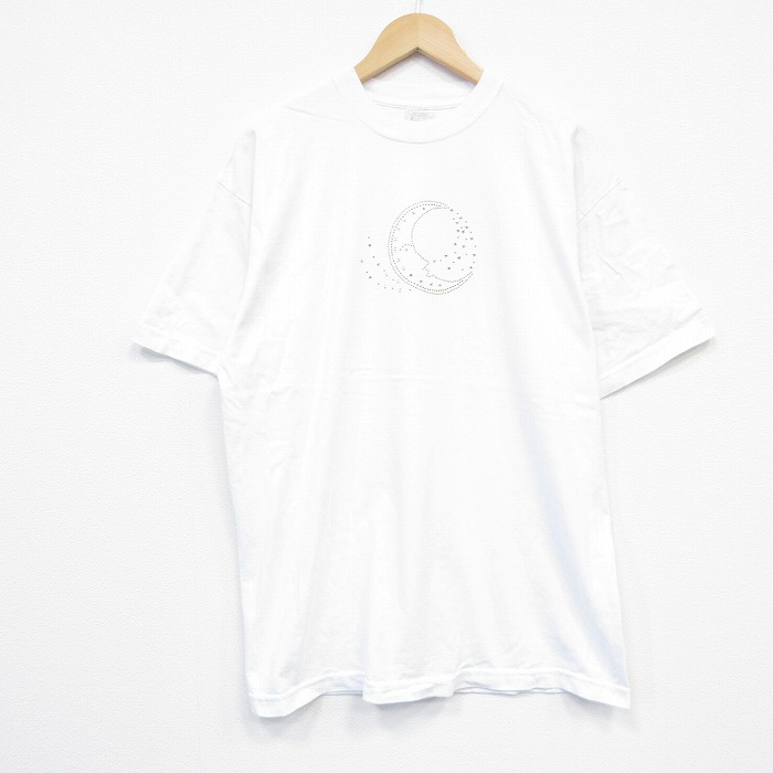90s 半袖Tシャツ 月 ホワイト XL | 古着