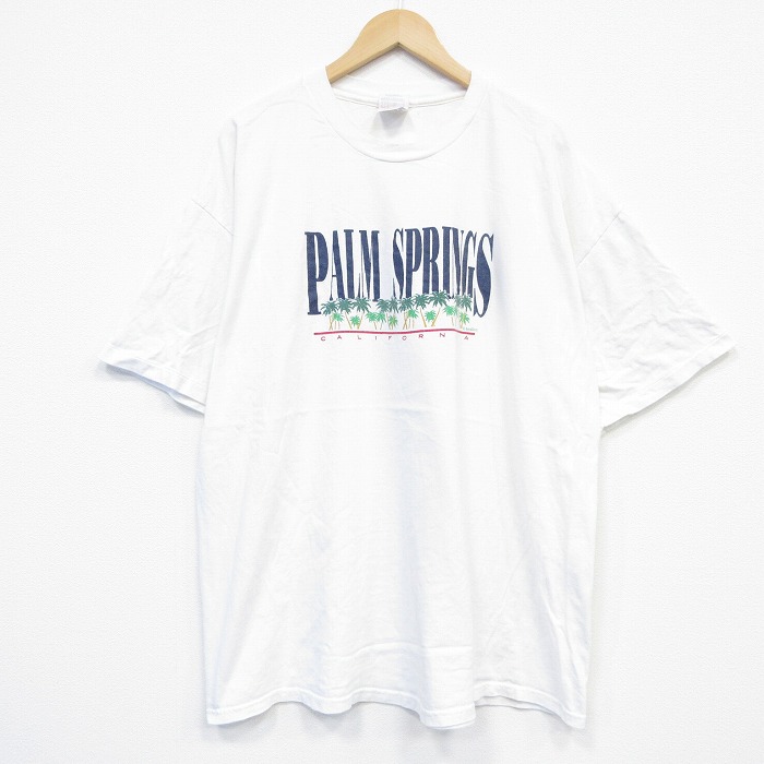 XL★古着 ヘインズ Hanes 半袖 ビンテージ Tシャツ メンズ 00年代 00s カリフォルニア 大きいサイズ コットン クルーネック 白 ホワイト 25sep26 中古