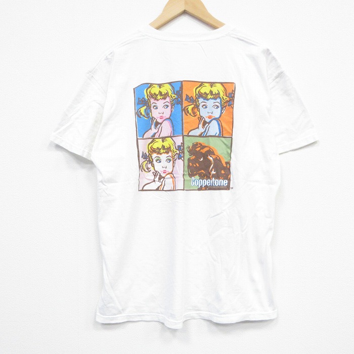 XL★古着 ジャージーズ 半袖 ビンテージ Tシャツ メンズ 00年代 00s コッパートーン コットン クルーネック 白 ホワイト 25sep26 中古