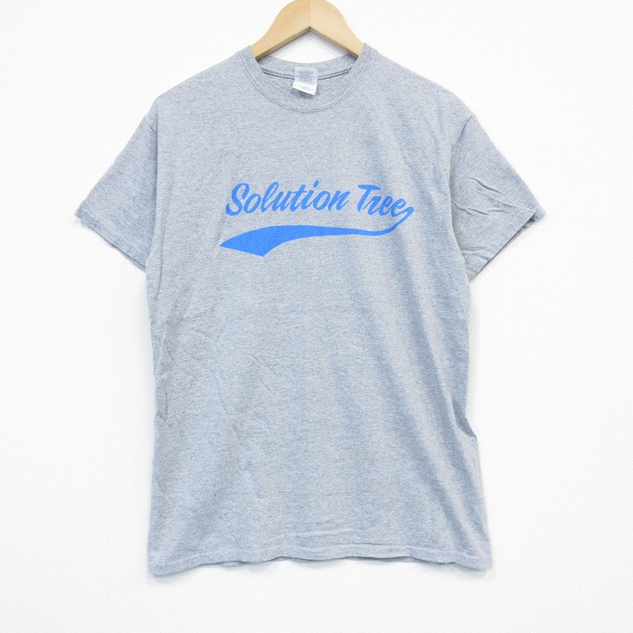 M★古着 半袖 ビンテージ Tシャツ メンズ 00年代 00s Solution クルーネック グレー 霜降り 25sep26 中古