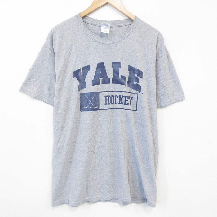【20%OFF】XL★古着 半袖 ビンテージ Tシャツ メンズ 00年代 00s チェール YALE クルーネック グレー 霜降り 25sep29 中古