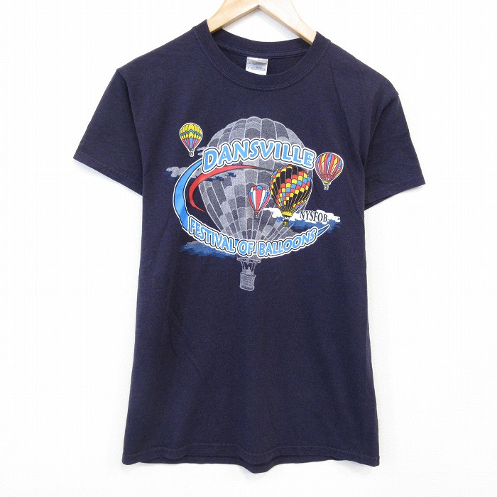 S★古着 半袖 ビンテージ Tシャツ メンズ 00年代 00s 気球 クルーネック 濃紫 パープル 霜降り 25sep29 中古