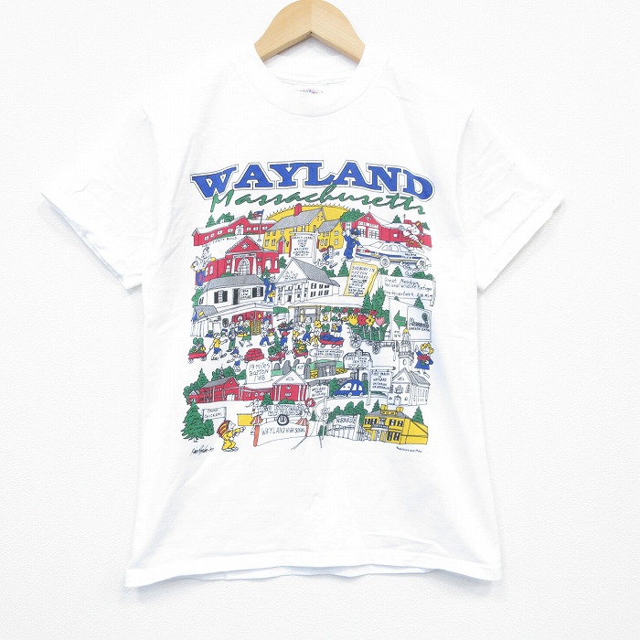 S★古着 ヘインズ Hanes 半袖 ビンテージ Tシャツ メンズ 00年代 00s WAYLAND コットン クルーネック 白 ホワイト 25oct01 中古