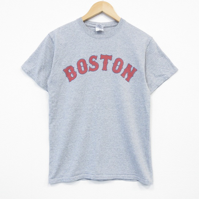 【20%OFF】S★古着 半袖 ビンテージ Tシャツ メンズ 00年代 00s MLB ボストンレッドソックス クルーネック グレー 霜降り メジャーリーグ ベースボール 野球 25oct01 中古
