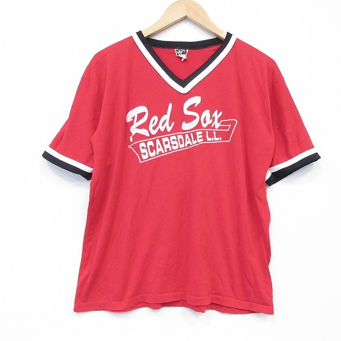レッドソックス 80s 半袖Tシャツ Vネック レッド L | 古着