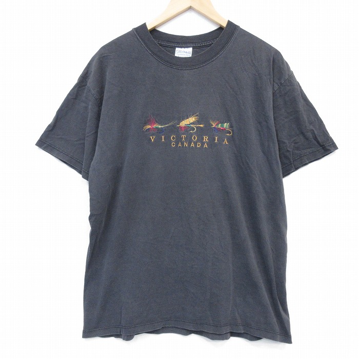 【50%OFF】00s 半袖Tシャツ ルアー刺繍 ブラック XL | 古着