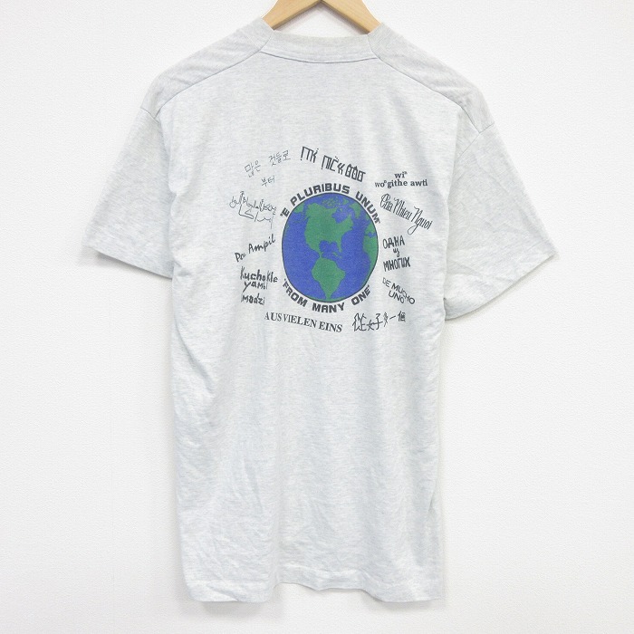 フルーツオブザルーム 90s 半袖Tシャツ 地球 グレー L | 古着