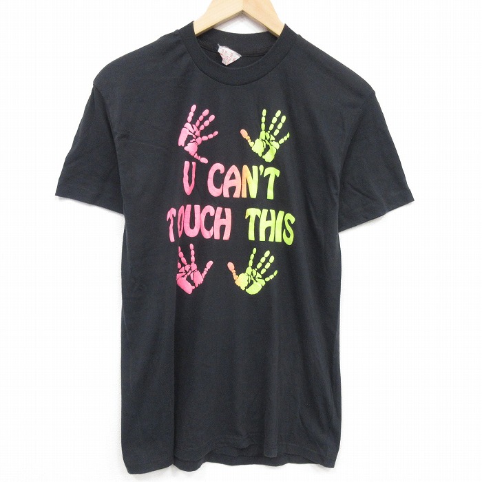 80s 半袖Tシャツ 手 ブラック M | 古着