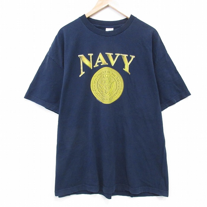 【50%OFF】00s 半袖Tシャツ ミリタリー ネイビー XL | 古着