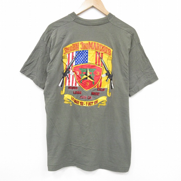 フルーツオブザルーム 90s 半袖Tシャツ USMC グリーン XL | 古着