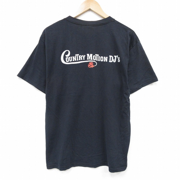 L★古着 フルーツオブザルーム 半袖 ビンテージ Tシャツ メンズ 00年代 00s カントリー胸ポケット付き クルーネック 黒 26mar24