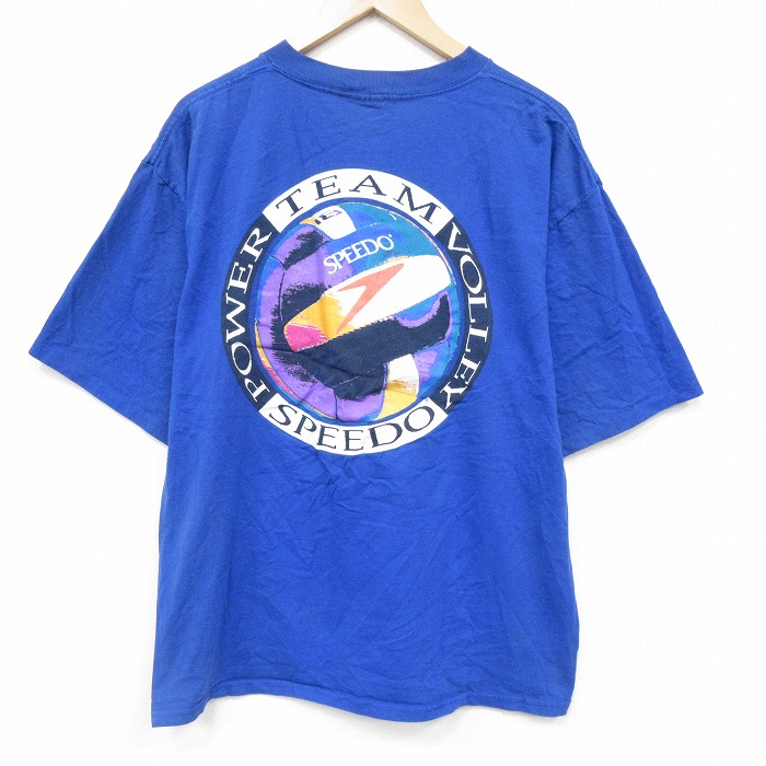 スピード 90s 半袖Tシャツ バレーボール ブルー XL | 古着