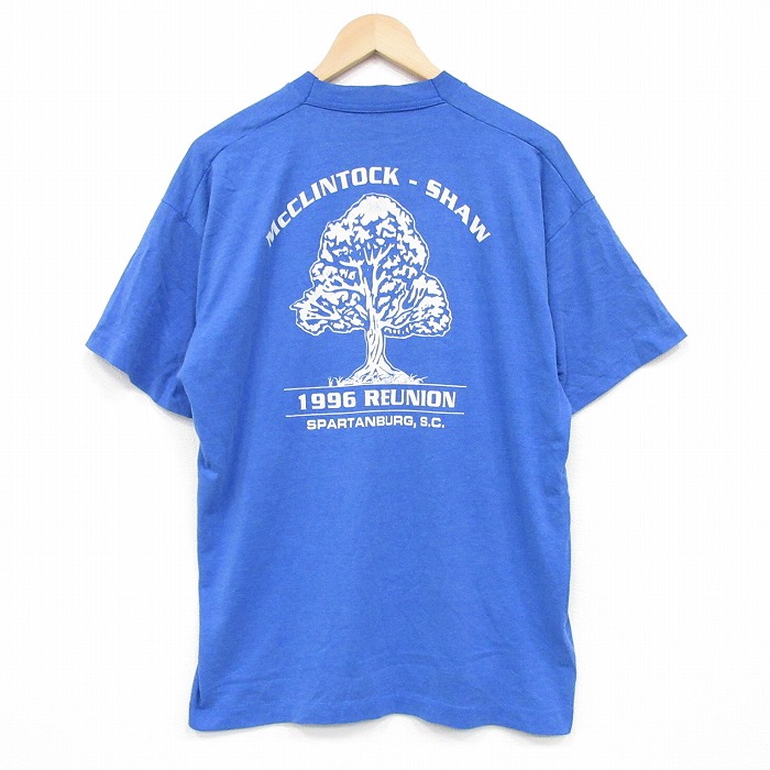 フルーツオブザルーム 90s 半袖Tシャツ 木 ブルー霜降り XL | 古着