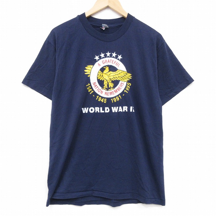 ヘインズ 90s 半袖Tシャツ 鳥 ネイビー L | 古着