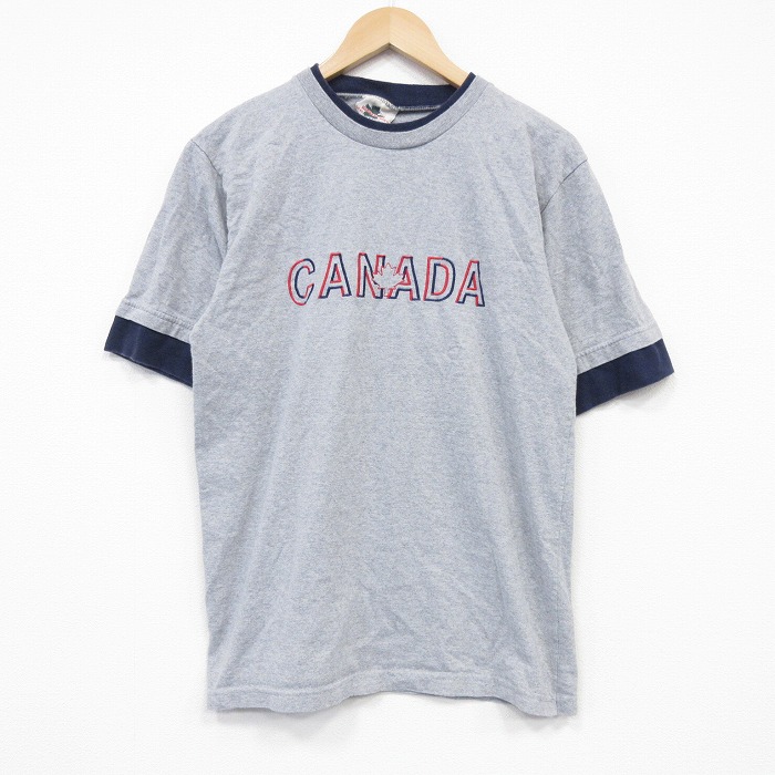 90s 半袖Tシャツ 刺繍 グレー M | 古着