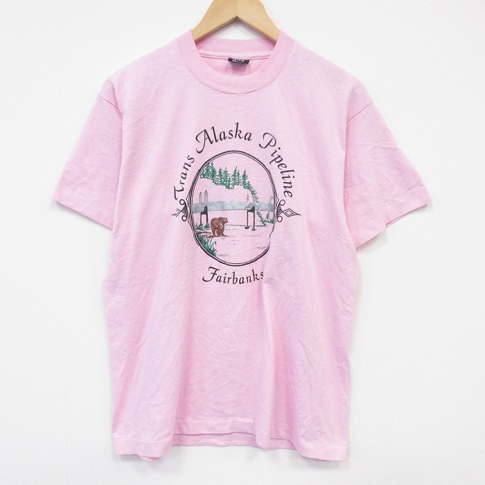 フルーツオブザルーム 90s 半袖Tシャツ クマ ピンク L | 古着