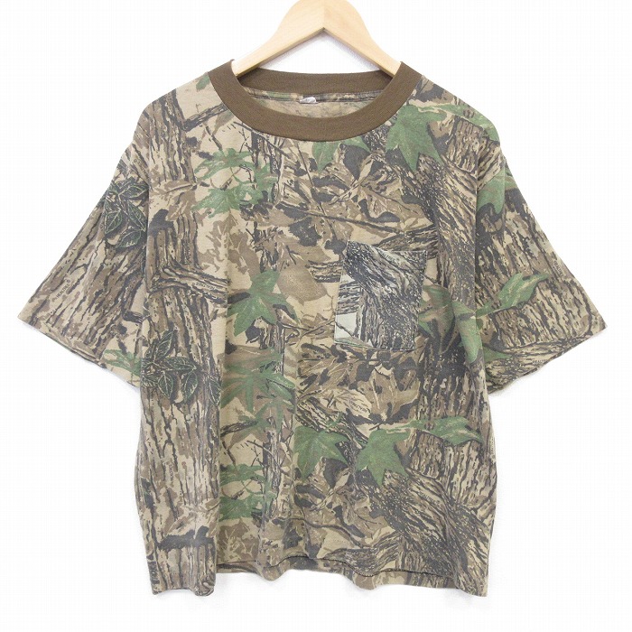 リアルツリー 90s 半袖Tシャツ 迷彩 ブラウン XL | 古着