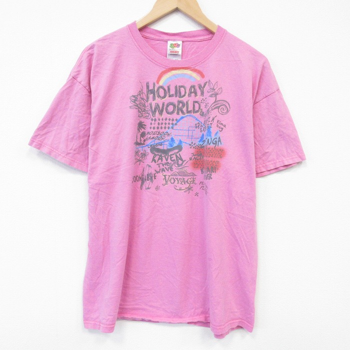 【50%OFF】フルーツオブザルーム 00s 半袖Tシャツ ホリデイ ピンク XL | 古着
