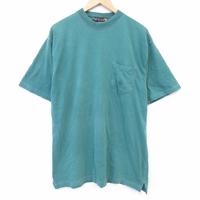 90s 半袖Tシャツ ワンポイントロゴ グリーン XL | 古着