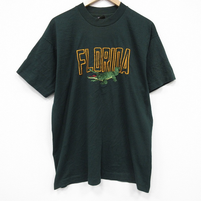 フルーツオブザルーム 90s 半袖Tシャツ フロリダ刺繍 グリーン XL | 古着