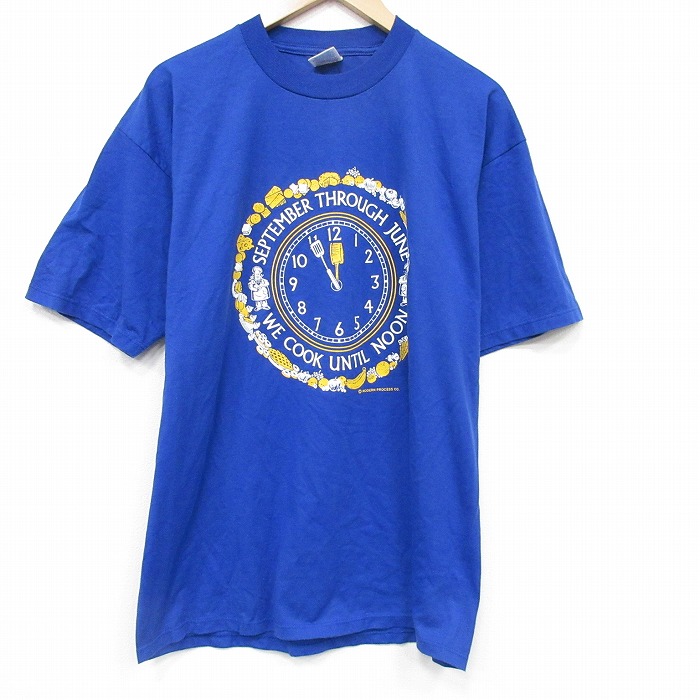 ジャージーズ 90s 半袖Tシャツ 時計 ブルー XL | 古着