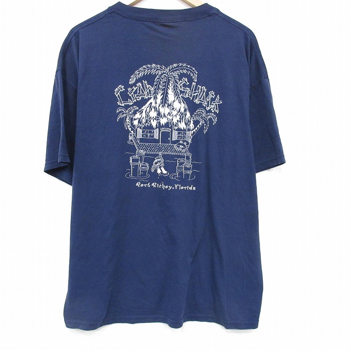 XL★古着 ジャージーズ 半袖 ビンテージ Tシャツ メンズ 00年代 00s フロリダ 大きいサイズ クルーネック 薄紺 26apr01