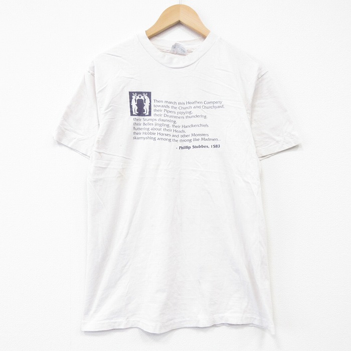 M★古着 ヘインズ 半袖 ビンテージ Tシャツ メンズ 90年代 90s フィリップスタブス コットン クルーネック USA製 白【spe】 26apr02