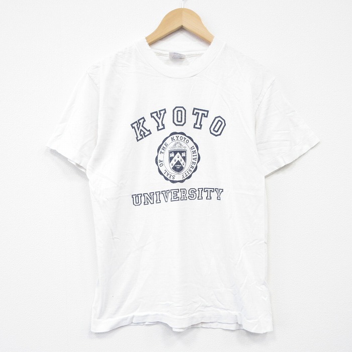 【50%OFF】ヘインズ 00s 半袖Tシャツ 京都大学 ホワイト L | 古着