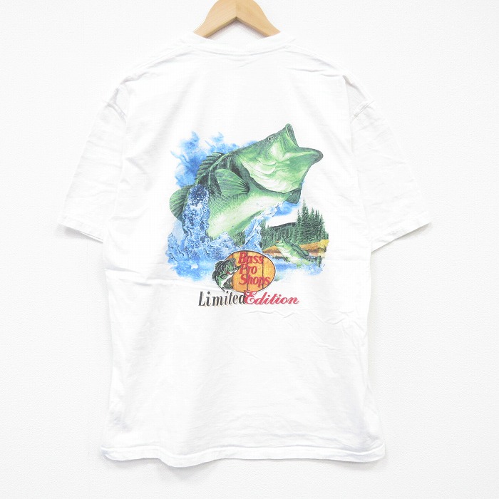 XL★古着 フルーツオブザルーム 半袖 ビンテージ Tシャツ メンズ 00年代 00s バスプロショップ コットン クルーネック 白 26apr02