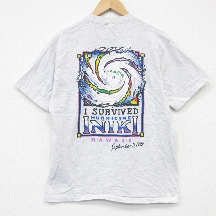 クレイジーシャツ 90s 半袖Tシャツ ハリケーンイニキ グレー L | 古着