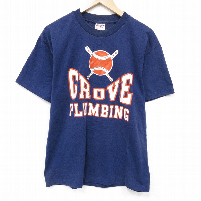 ヘインズ 90s 半袖Tシャツ GROVE ネイビー L | 古着