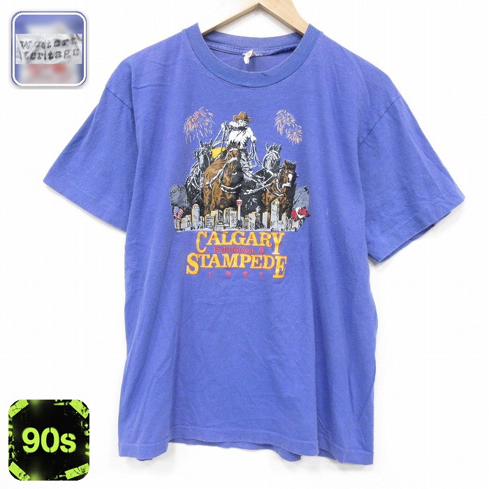90s 半袖Tシャツ 馬車 パープル L | 古着