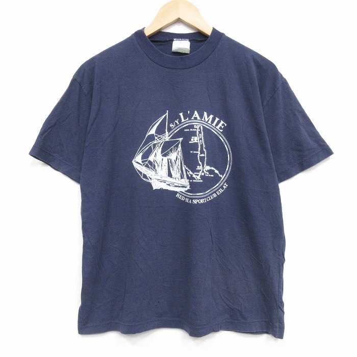【50%OFF】80s 半袖Tシャツ 船 ネイビー L | 古着