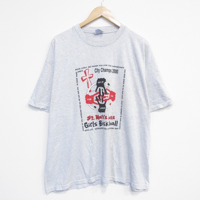【20%OFF】ヘインズ 00s 半袖Tシャツ バスケットボール グレー XL | 古着