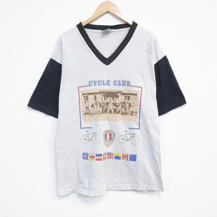 SIGNAL 90s 半袖Tシャツ サイクルクラブ グレー XL | 古着