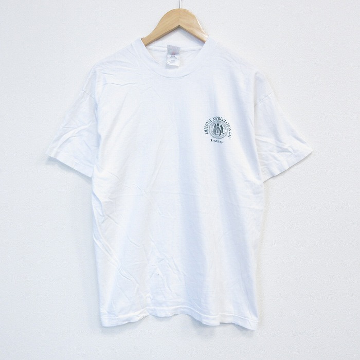 L★古着 フルーツオブザルーム 半袖 ビンテージ Tシャツ メンズ 90年代 90s EMPLOYEE コットン クルーネック USA製 白 26apr03