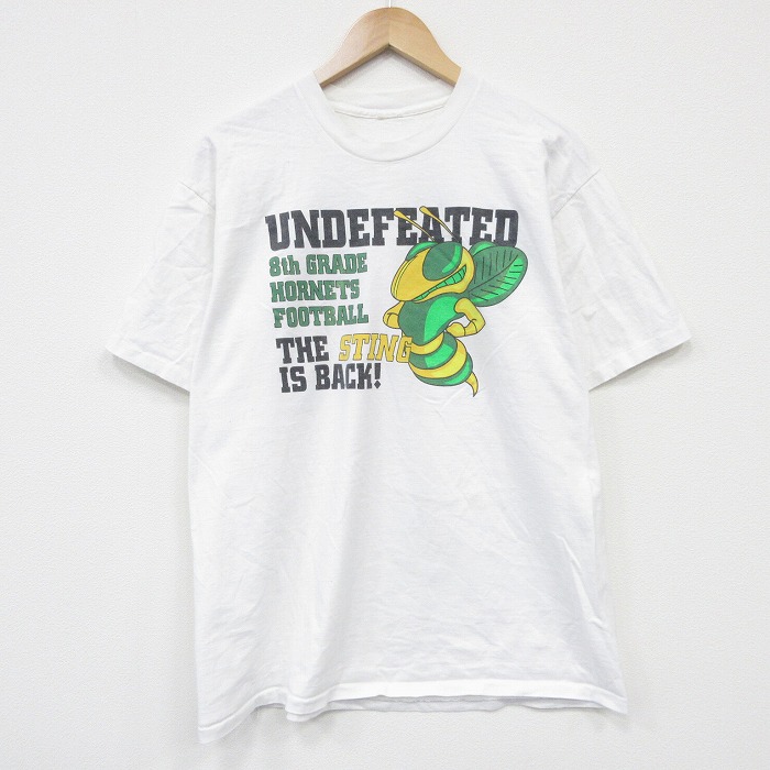 L★古着 半袖 ビンテージ Tシャツ メンズ 90年代 90s ハチ クルーネック 白 26apr04