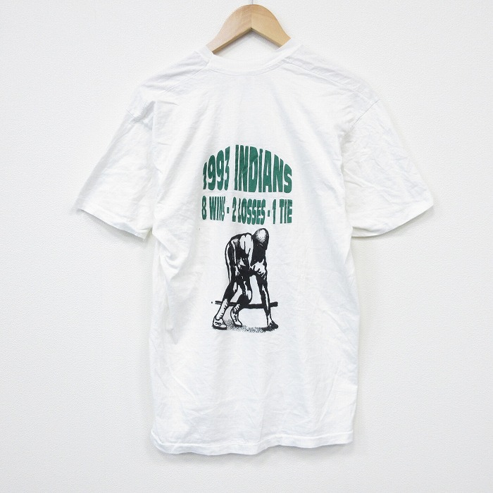 L★古着 ヘインズ 半袖 ビンテージ Tシャツ メンズ 90年代 90s アメフト コットン クルーネック 白 26apr04
