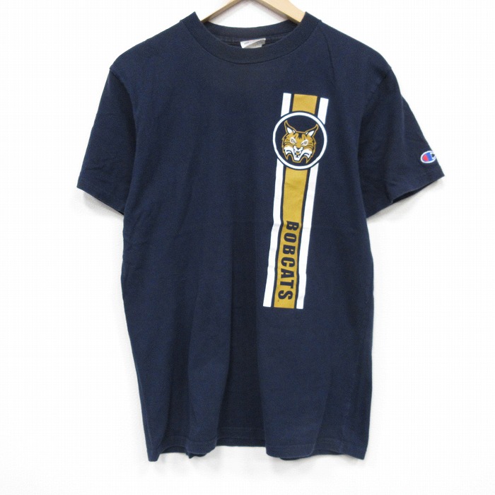 チャンピオン 00s 半袖Tシャツ ボブキャッツ ネイビー メンズM相当 | 古着