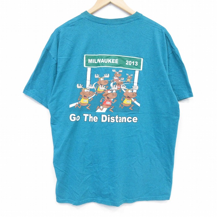【20%OFF】半袖Tシャツ シカ ライトブルー メンズXL相当 | 古着