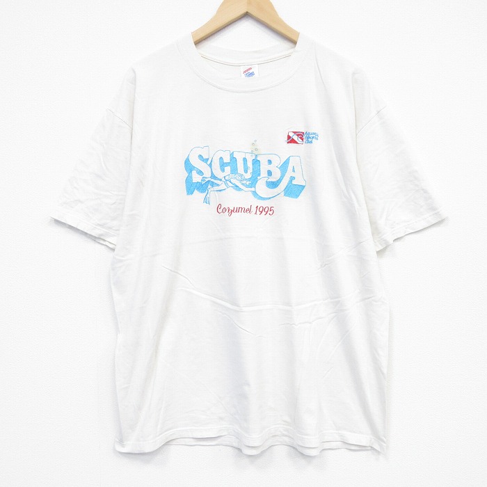 ジャージーズ 90s 半袖Tシャツ スキューバ ホワイト メンズXL相当 | 古着