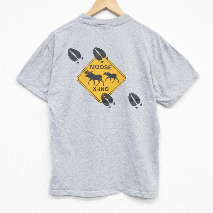 90s 半袖Tシャツ シカ グレー メンズL相当 | 古着