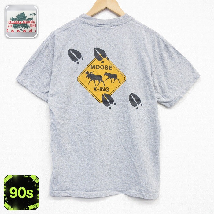 90s 半袖Tシャツ シカ グレー メンズL相当 | 古着